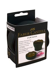 Стакан для воды "CLIC&GO" складной, темно-зеленый, Faber-Castell