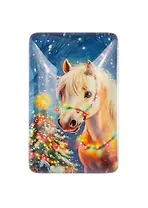 Новогодний магнит Лошадь и гирлянда (3,5х5,5) (стекло)