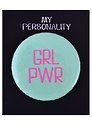 Значок круглый Girl Power (мятный) (металл) (38см) (ЗН2021-009)