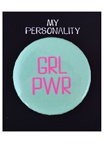 Значок круглый Girl Power (мятный) (металл) (38см) (ЗН2021-009)