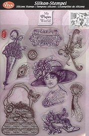 Штамп силиконовый Viva-Silikon-Stempel мода винтаж (400308100) (упаковка)