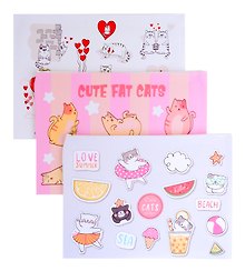 Папка для тетрадей «Cute fat cats» А4, молния сверху, в ассортименте