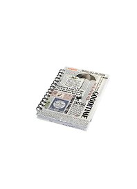 Блокнот А6 100л кл."NEWSPAPER" 7БЦ, выб.уф-лак., евроспираль, ассорти, MARKER ARTE