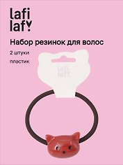 Набор резинок Котики красные (2шт) (пластик) (5см) (12-Ava-11) (Lafilaf)