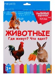 Животные. Где живут? Что едят? 20 карточек
