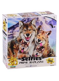 Пазл 100 Super 3D Kids Волки селфи(Wolf Selfie)
