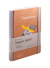 Скетчбук А5 80л Trendy kraft" 100г/м2, доп.листы крафт, тв. обложка, на резинке, Greenwich Line