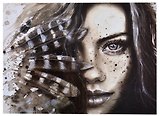 Картина для раскрашивания по номерам. Девушка-загадка. 40x50см арт.06635