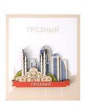 Сувенирный магнит Коллаж (Грозный) (дерево) (ГрзКлж1)