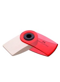 Ластик"Sleeve Mini", прямоугольный, 54*25*13мм, пластиковый футляр тонир. прозрачный, Faber-Castell