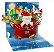 3D открытка Санта с подарками (Santa With Gifts) (квадрат) (847)