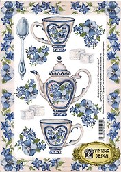 Декупажная карта Фиалковый сервиз (S-024) (упаковка)