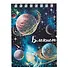 Блокнот А7 40л кл. "КОСМОС" гребень, выб.УФ-лак с глиттером, белый офсет 60г/м2 - 0
