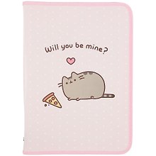 Папка для тетрадей «Pusheen» А4, пластик, на молнии с трёх сторон, Academy Style