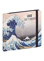 Скетчбук 200*200 80л "Большая волна в Канагаве" белый офсет 100г/м2, тв.подложка
