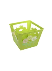 Кашпо вырезное металл зеленое (12х10х12) (232866)