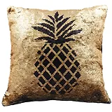 Подушка с пайетками Ананас черный(текстиль)(40х40)