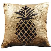 Подушка с пайетками Ананас черный(текстиль)(40х40)