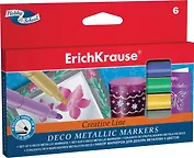 Фломастеры, 6 цв. Erich Krause, Creative Line Metallic в блистере 39078