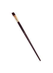 Кисть художественная Вернисаж, синтетика бордовая, плоская, длинная ручка №16, Гамма