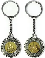 Сувенир, АКМ, Брелок-канат, "Храм "Спас-на-Крови".-Разводной мост.", цвет античное олово, металлическая вставка