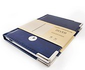 Записная книжка «Silver. Синий» А6, 80 листов в клетку, кожзам, Listoff - 1