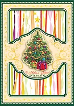 Открытка двойная серии Люкс Новогодняя [РН228-0014]