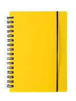 Записная книжка А6 80л кл. "Favorite Color. Neon Yellow" спираль, пласт.обл., резинка