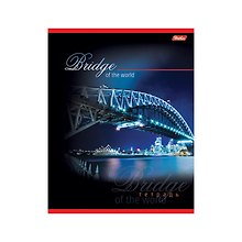 Тетрадь 80л кл. "Bridge" выб.лак, ассорти, Hatber