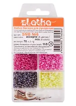 Набор бисера для рукоделия Zlatka SNB №6 ассорти прозр. с цвет.отверстием