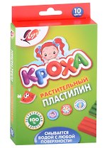 Пластилин 10цв 160гр "Кроха" на растительной основе, смывается водой, к/к., Луч