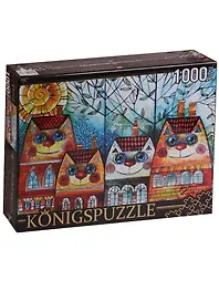 Пазл «Оксана Заика Коты-домики» 1000 элементов, KonigsPuzzle
