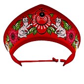 Кокошник-ободок Русские промыслы красный (текстиль) - 0