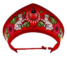 Кокошник-ободок Русские промыслы красный (текстиль)