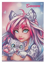 Блокнот в линейку Феникс+, "Девушка с барсом", А6, 40 листов