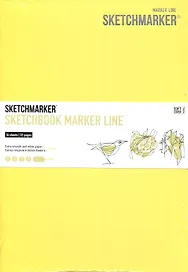 Скетчбук 17,6*25см 16л "SKETCHMARKER MARKER LINE", 160г/м2, мягк.обложка, цв.лимонный