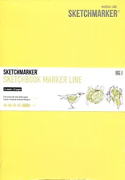 Скетчбук 17,6*25см 16л "SKETCHMARKER MARKER LINE", 160г/м2, мягк.обложка, цв.лимонный