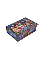 Шкатулка-книга с пуговицей картон Мишки (22х16х7) (36521)