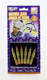 Мелки для грима лица и тела, 6 цветов, Fancy Creative