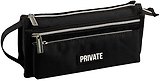Пенал-косметичка 2 отделения, "Private" черный, 21*10*7,5 см