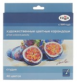 Карандаши цветные 48цв "Студия" худож., заточен., карт.уп., ГАММА
