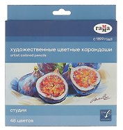 Карандаши цветные 48цв "Студия" худож., заточен., карт.уп., ГАММА