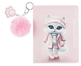 Дневник шк. "Кошечка в пальто" кожзам, тв.переплёт, поролон, полноцв.печать, одно ляссе, загругл.углы, брелок, универс.шпаргалка