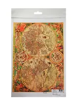 Рисовая карта для декупажа "Старинная карта мира №1" 21*29см