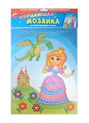 Самокл. мерцающая мозаика из мягк. пласт. Принцесса (C1573-29) (набор д/творч.) (упаковка)