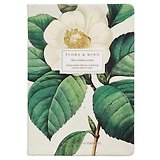 Ежедневник недат. А5 96л "Flora" бежевый, иск.кожа, интегр.переплет, нашивка с тисн.фольгой, ляссе