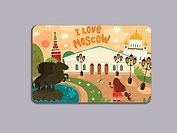 Магнит I love Moscow, селфи в Александровском парке (Москва) (1120/30)