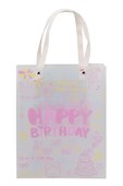 Пакет А5 24*19,5*19,5 "Happy Birthday" розовый, пластик - 1
