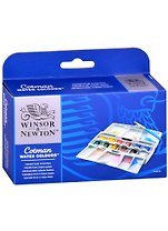 Краски акварельные "Cotman Pocket Plus" 12цв, мал.кюв., компактная кисть, пласт.кор, Winsor&Newton