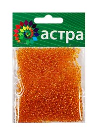 Набор д/творчества АСТРА Бисер 11/0 20гр 29B т.оранжевый/прозр.серебрист.центр(круг.отв.)
